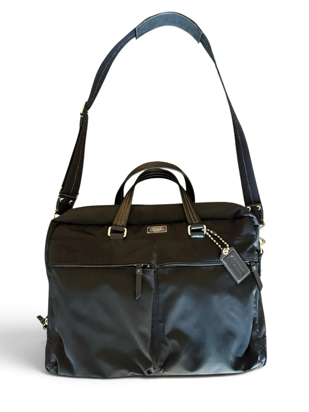 Coach Varick Briefcase | Black Nylon Laptop Bag | Professional Commuter